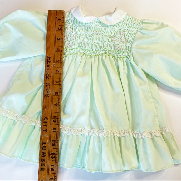 Vintage Polly Flinders Spring Circle Dress Hand Smocked Size 12 mo - Picture 6 of 8